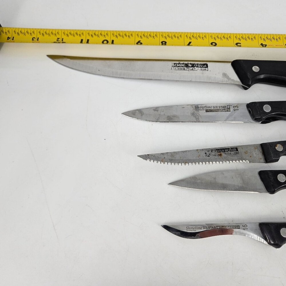 Ronco Showtime Six Star Kitchen Knives Utility Dinner Silver 5 Pc Stain Steel - Picture 6 of 7